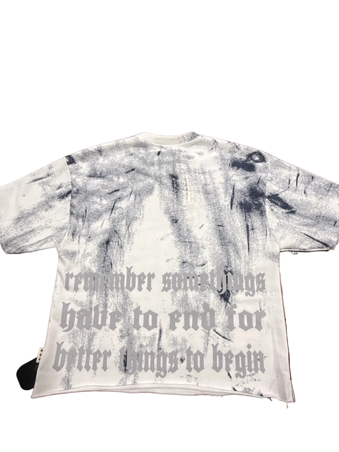 BKYS - Destruction Cropped Tee - Off White