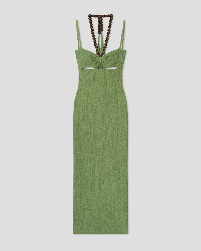 Adelaide - Beaded midi dress - Matcha