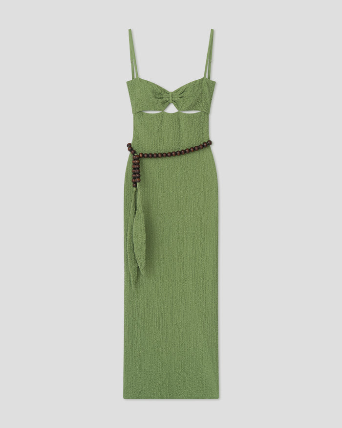Adelaide - Beaded midi dress - Matcha