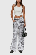 Affleck Print Barrel Jeans