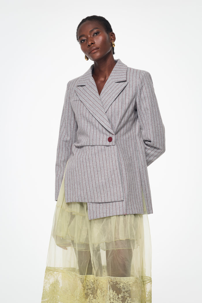 Agost Stripe Asymmetric Blazer