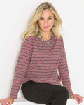Alana Patterned Cotton Long Sleeve Blouson Top - Image 1 - The Classic Boutique