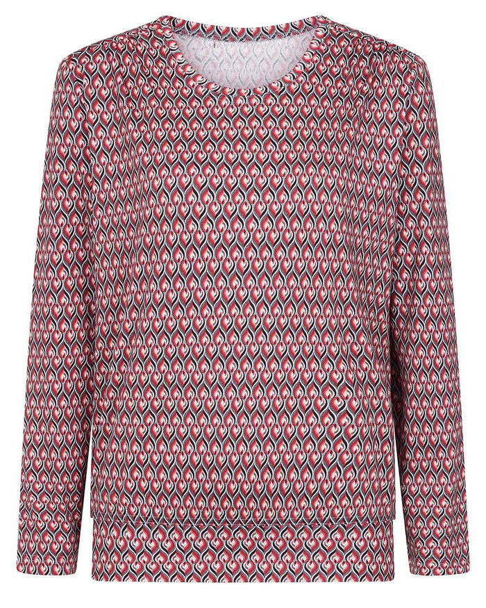 Alana Patterned Cotton Long Sleeve Blouson Top - Image 3 - The Classic Boutique