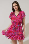 Anais Floral Bumble Ruffle Mini Dress