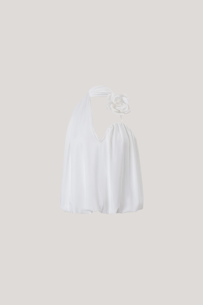 Anca Flower Asymmetric Ruch Top