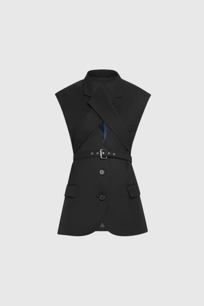 Andolina Cross Sleeveless Buckle Blazer