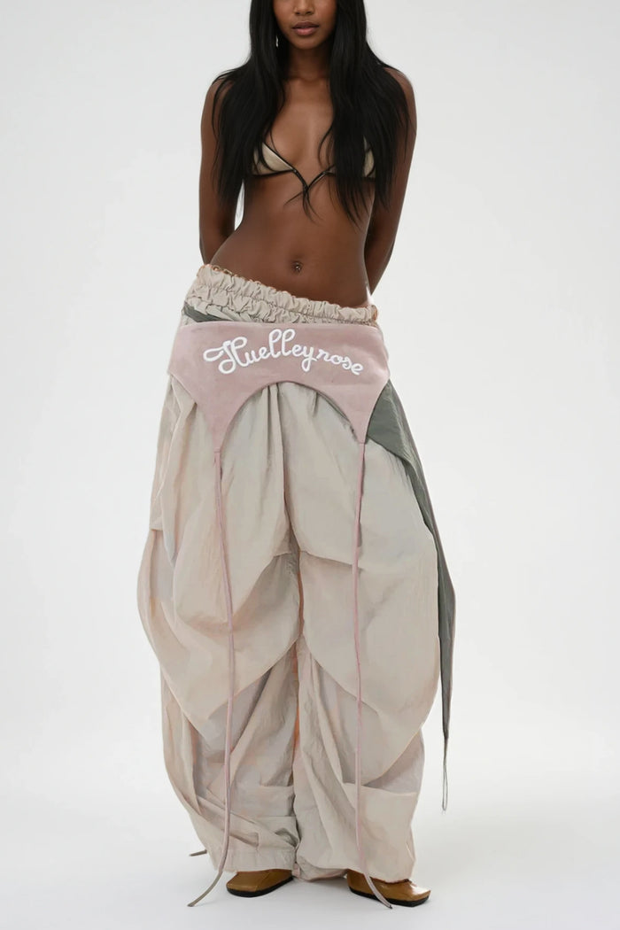 Anouk Asymmetric Deconstruct Barrel Pants In Apricot