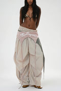 Anouk Asymmetric Deconstruct Barrel Pants In Apricot