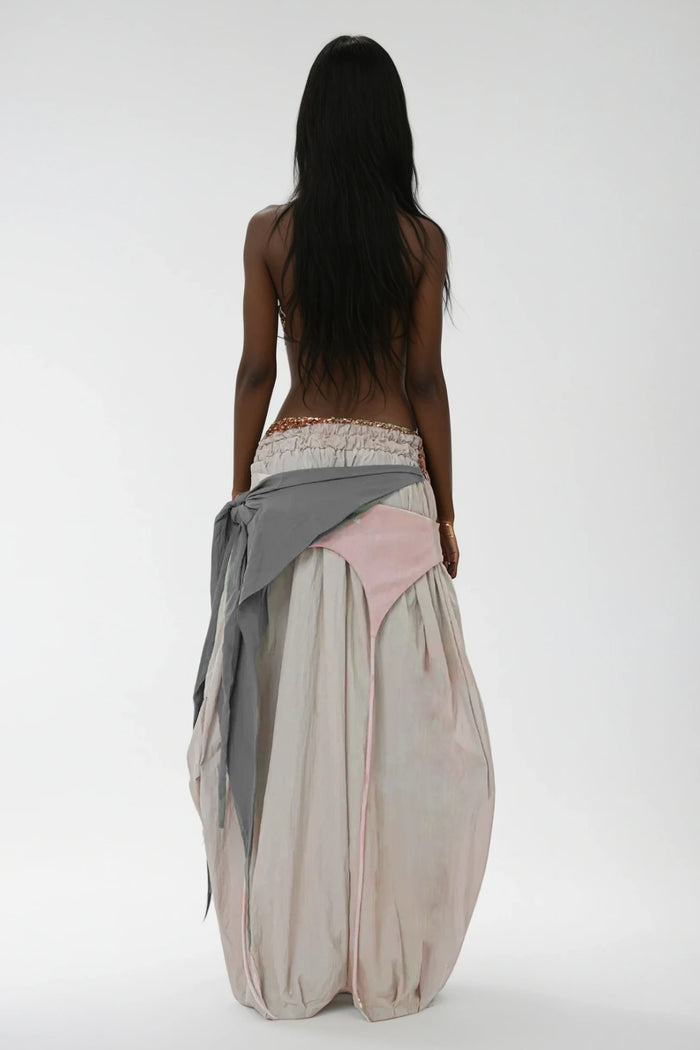 Anouk Asymmetric Deconstruct Barrel Pants In Apricot