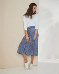Arianna Patterned Ruffle Detail A Line Skirt