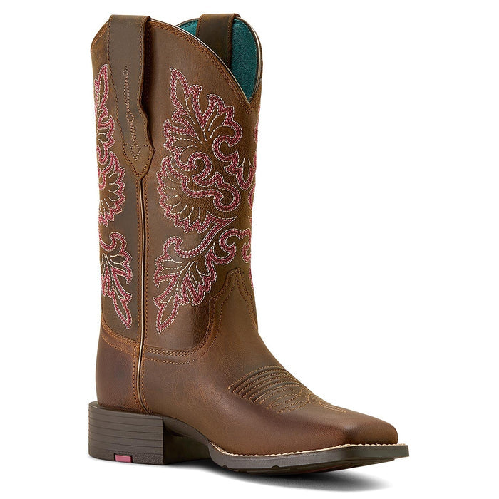Jeffers - Ariat Women's Round Up Wide Square Toe StretchFit Boots - Sassy Brown - 6.5 - Pair