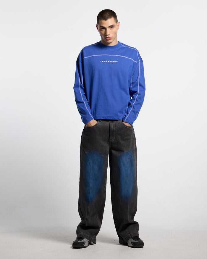 ARTWEAR JEANS GREY DENIM - grey washed denim pants, front view on male model - Cold Culture #man