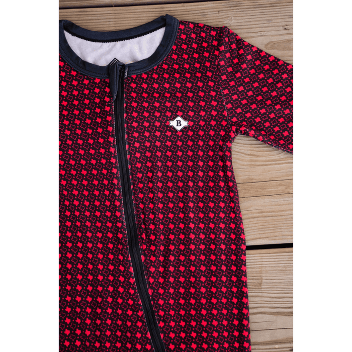 Baby Zip Up - Texas - Black & Red