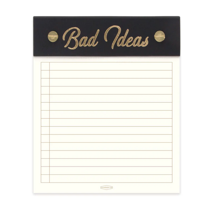 "Bad Ideas" - Bound Notepad With Cloth Header