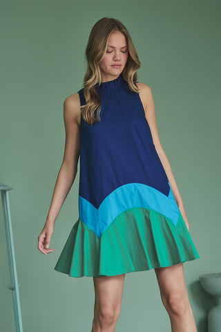 Balsy Color Block Shift Mini Dress