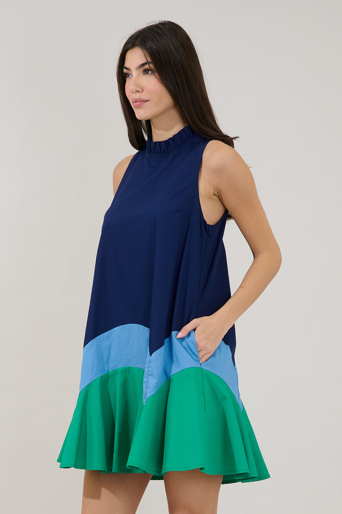 Balsy Color Block Shift Mini Dress