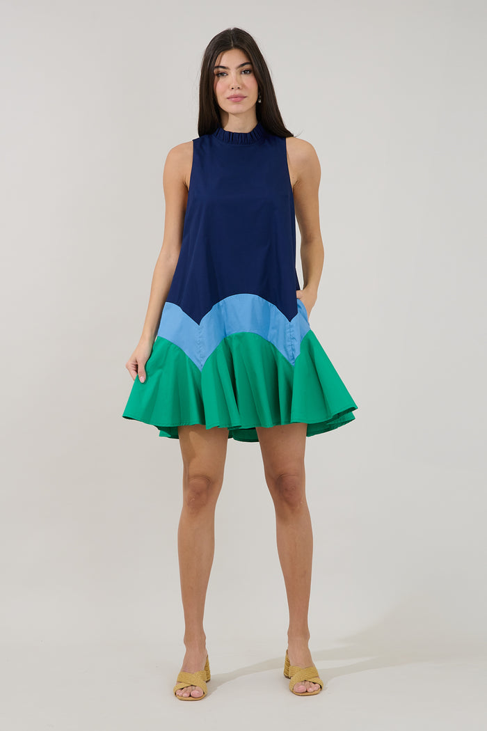 Balsy Color Block Shift Mini Dress