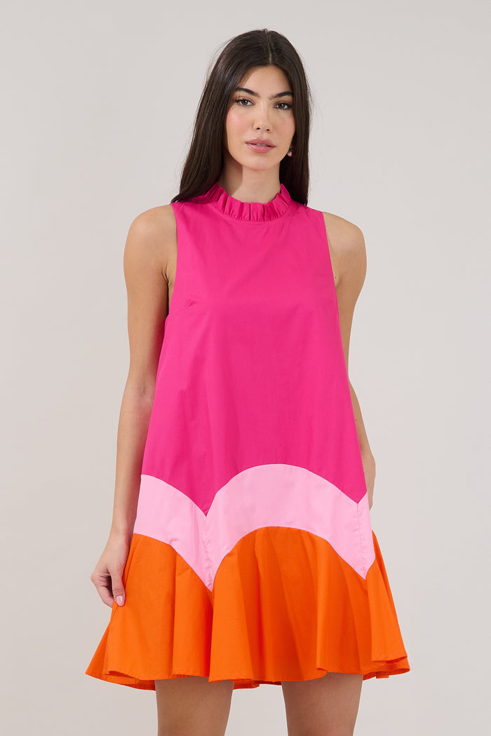Balsy Color Block Shift Mini Dress