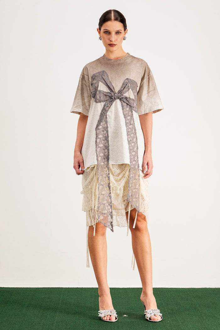 Bambi Lace Drawstring Midi Skirt