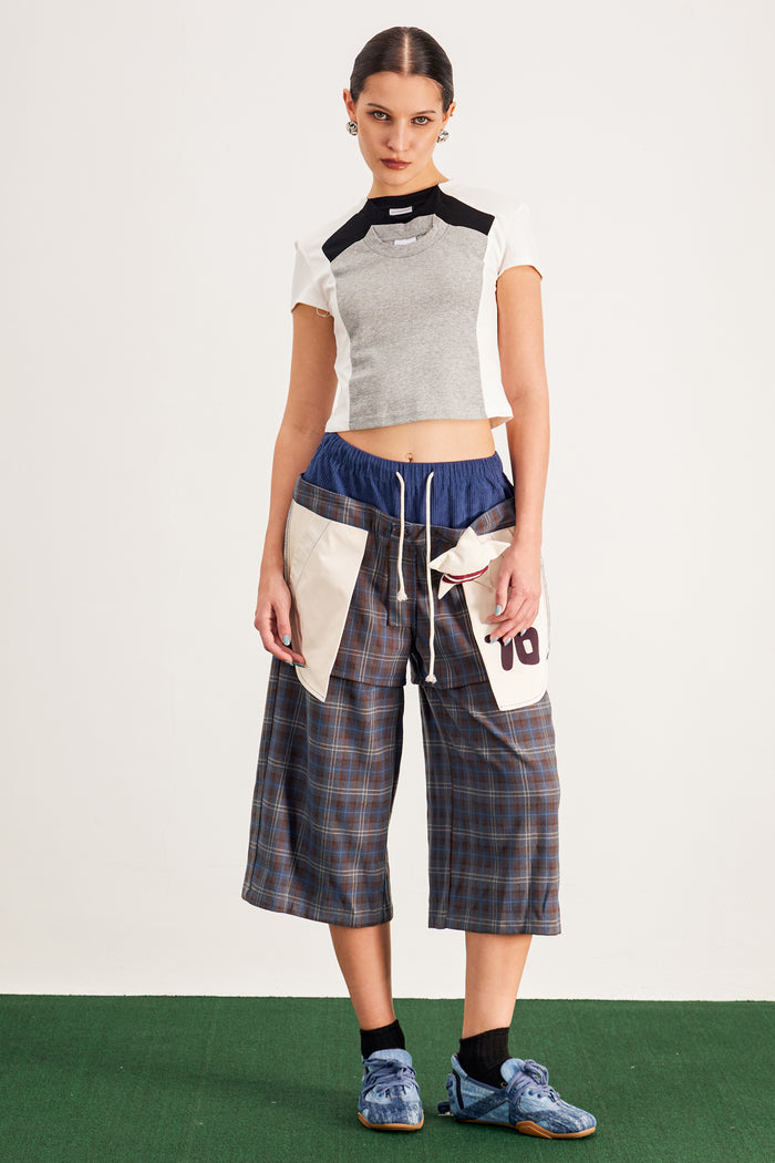 Baptista Deconstruct Crop T Shirt In White