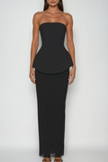 Bern Strapless Maxi Skirt Set In Black