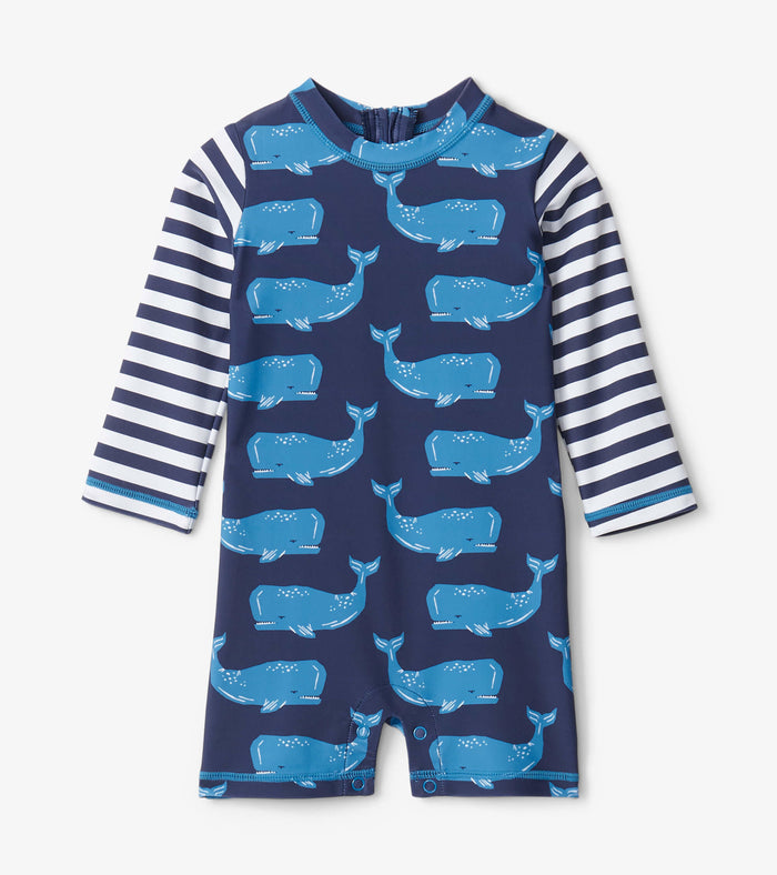 Block Whales Baby One-Piece Rashguard