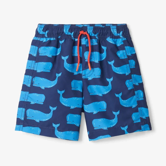 Block Whales Swim Trunks