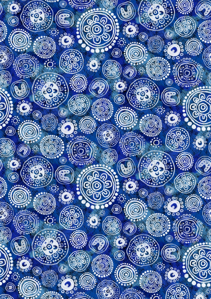 Blue Camps – Aboriginal Art Print