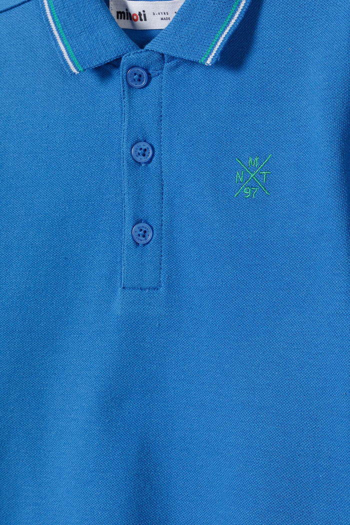 Polo Shirt Blue Contrast Tipping - 3