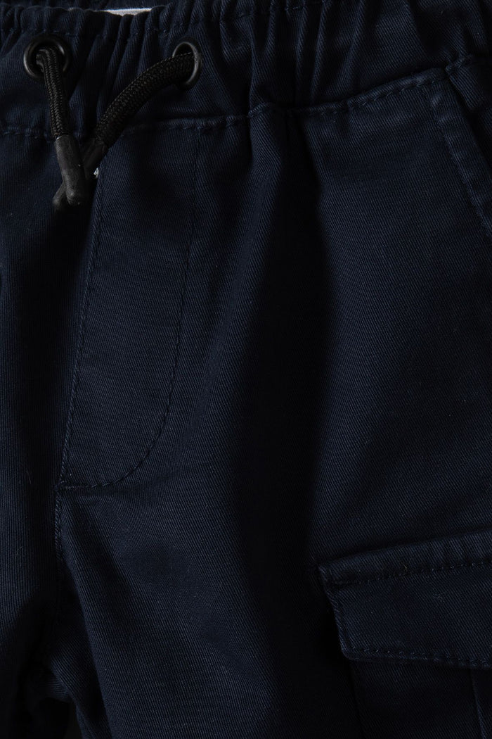 Cargo Shorts Elasticated Waist, Navy - 3