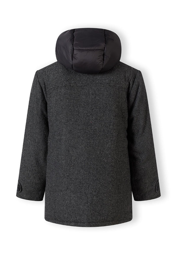 Duffle Coat, Grey Tweed, Hooded, Toggle Front - 3