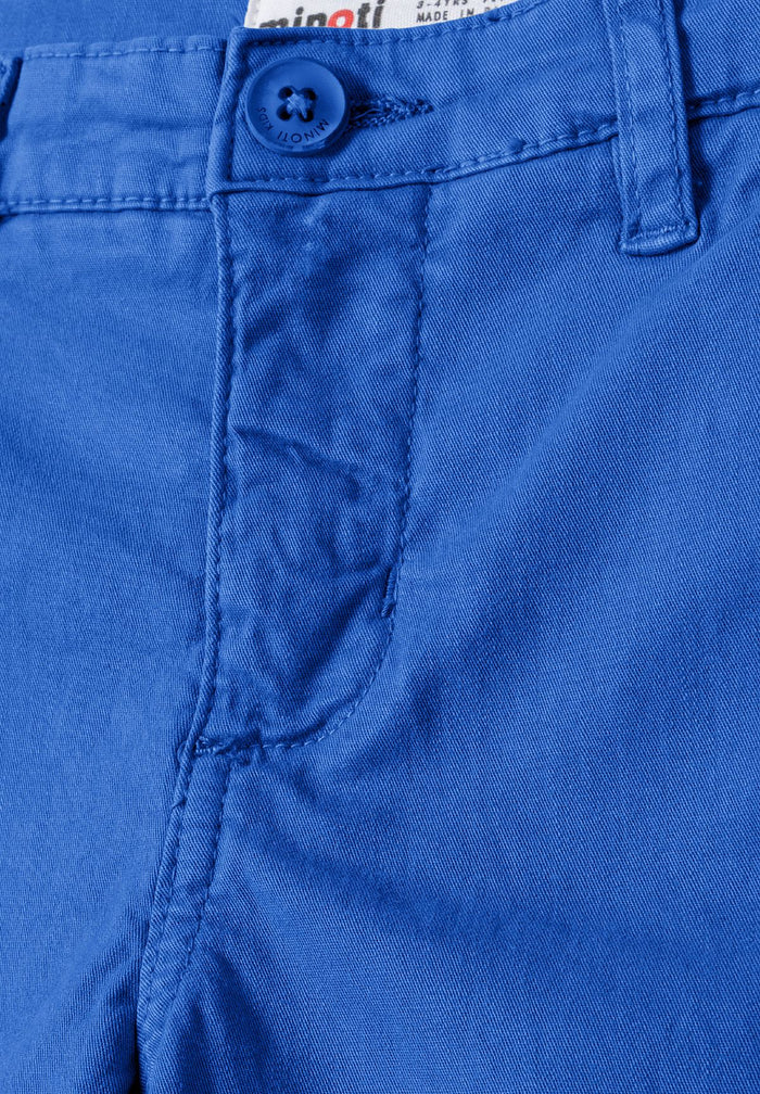 Chino Shorts, Cobalt Blue, Turn-Up Hems - 3