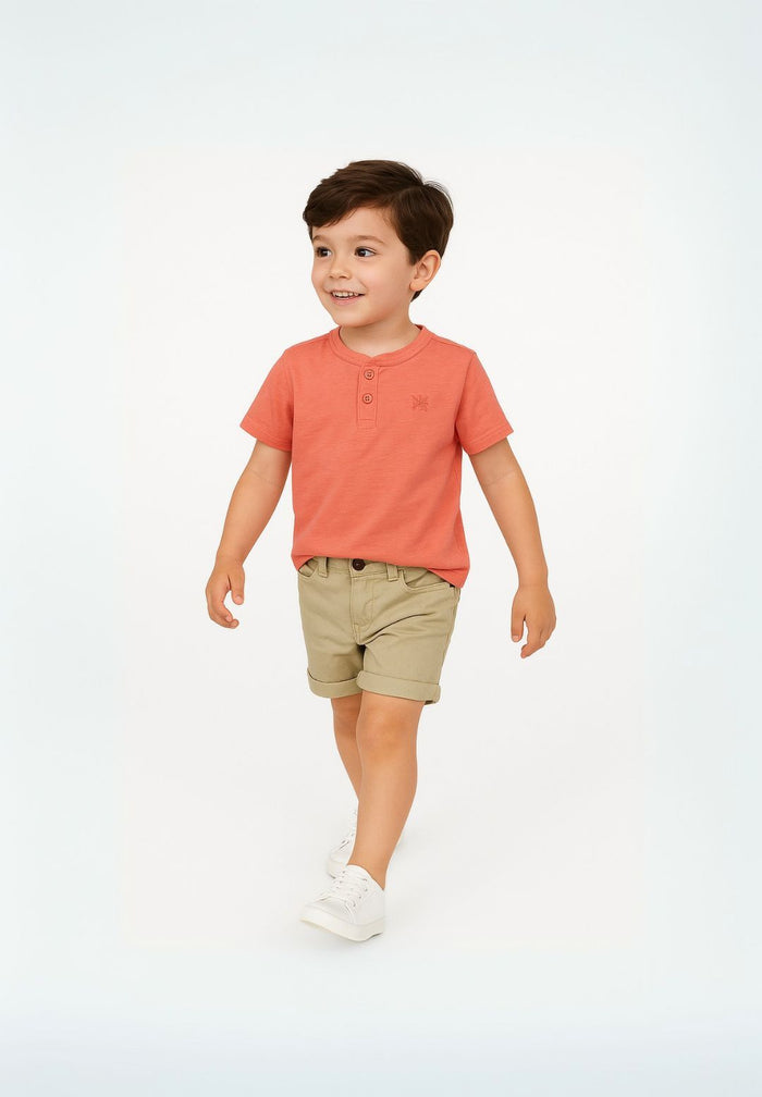 Twill Shorts Five Pocket, Beige - 1