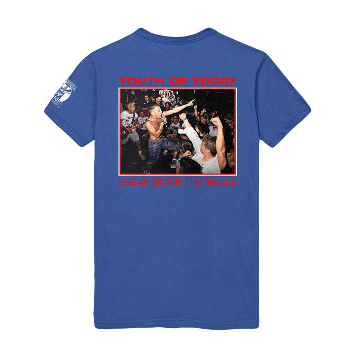 the youth of today Break Down The Walls - Royal Blue T-Shirt back
