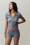Calesia Knit Short in Heather Grey