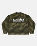 CAMO THERMAL LONGSLEEVE TEE GREEN - green camo longsleeve tee, back view - Cold Culture