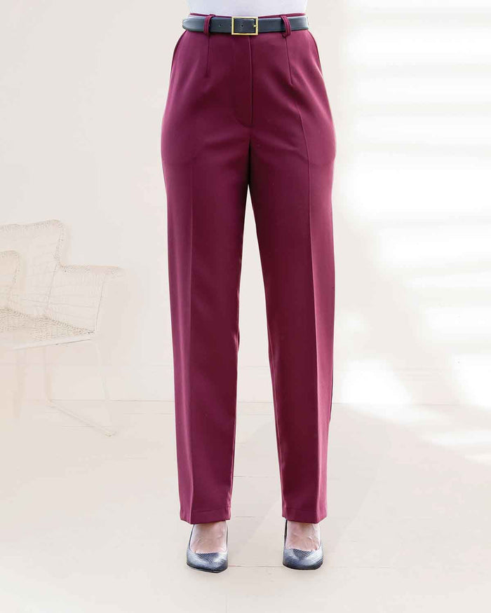 Claret Double Layer Trousers - Claret - Image 2 - The Classic Boutique