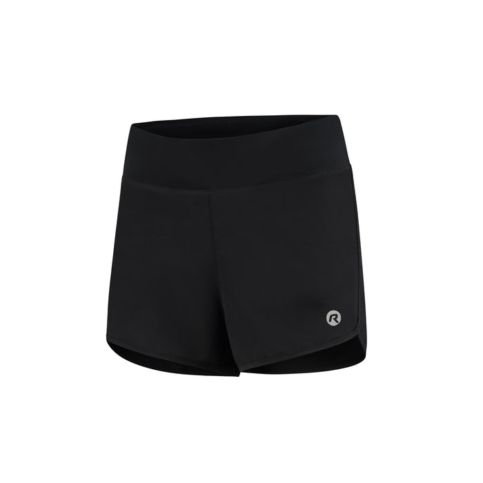 Rogelli Core korte hardloopbroek losse pasvorm dames zwart voorkant.