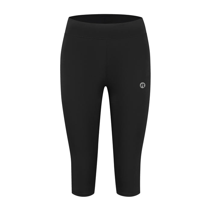 Rogelli Core driekwart hardloopbroek dames zwart voorkant.