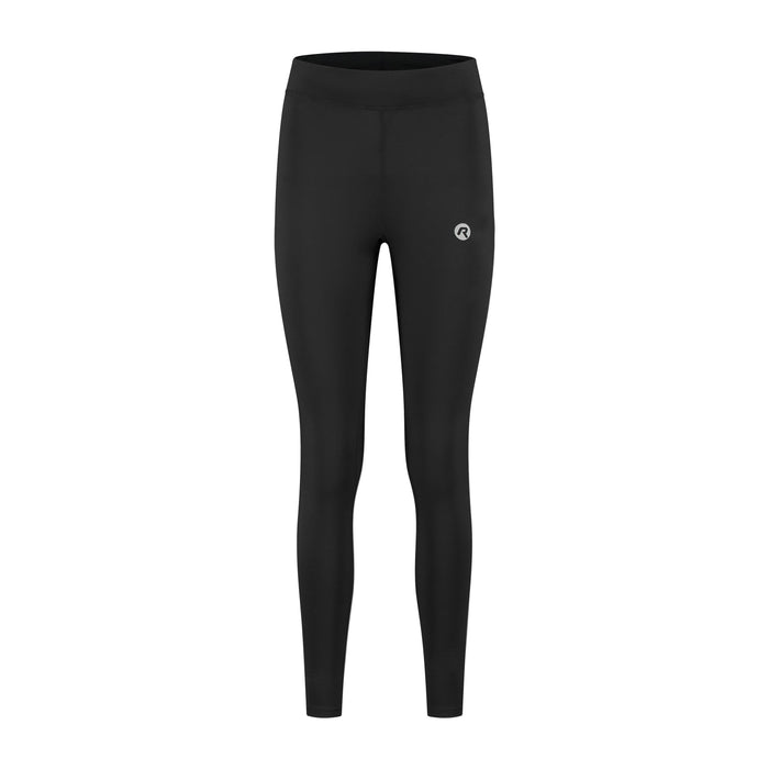 Rogelli Core lange gevoerde hardloopbroek dames zwart voorkant.