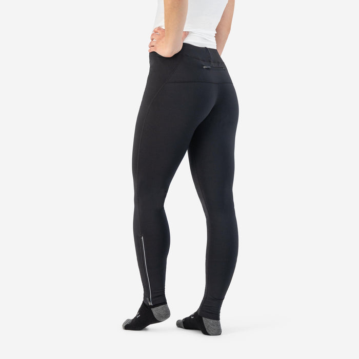 Rogelli Core lange hardloopbroek dames zwart gedragen achterkant.