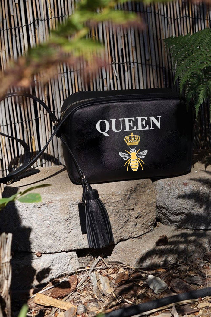 CROSSBODY BAG - Queen Bee (Black) - Intimate Whispers