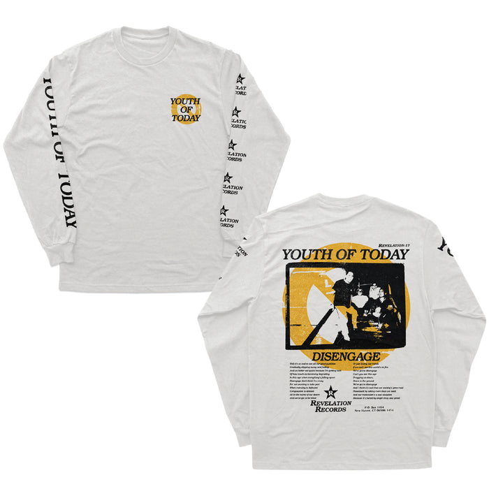 youth of today Disengage - White Long Sleeve front and back