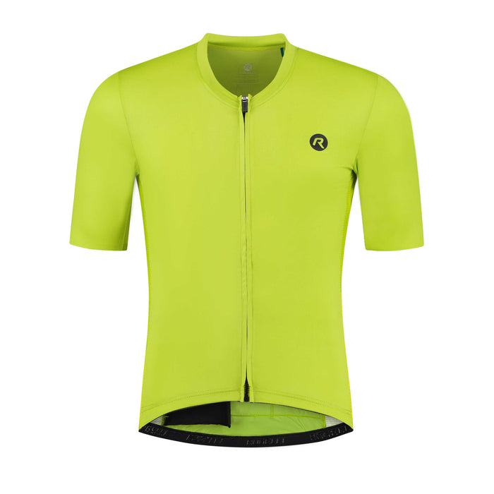 Rogelli Distance fietsshirt korte mouw heren lime voorkant.