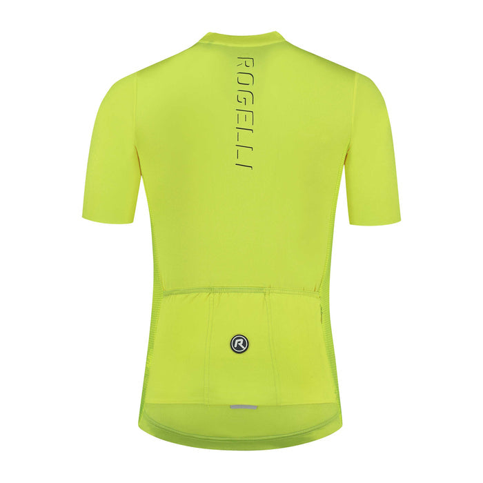 Rogelli Distance fietsshirt korte mouw heren lime achterkant.