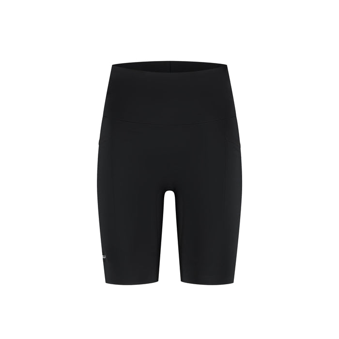Rogelli Distance korte hardloopbroek strakke pasvorm dames zwart voorkant.