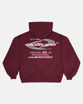 DYNAMIC HOODIE BURGUNDY - burgundy oversized hoodie, back view - Cold Culture
