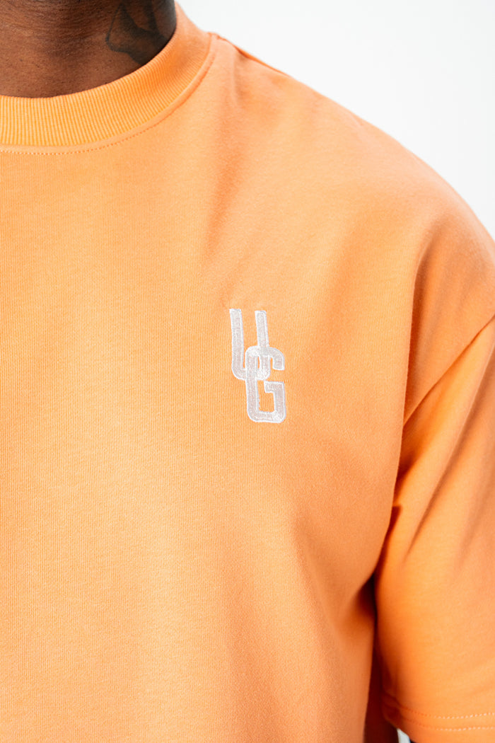 EMPIRE TEE- (ORANGE/WHITE)