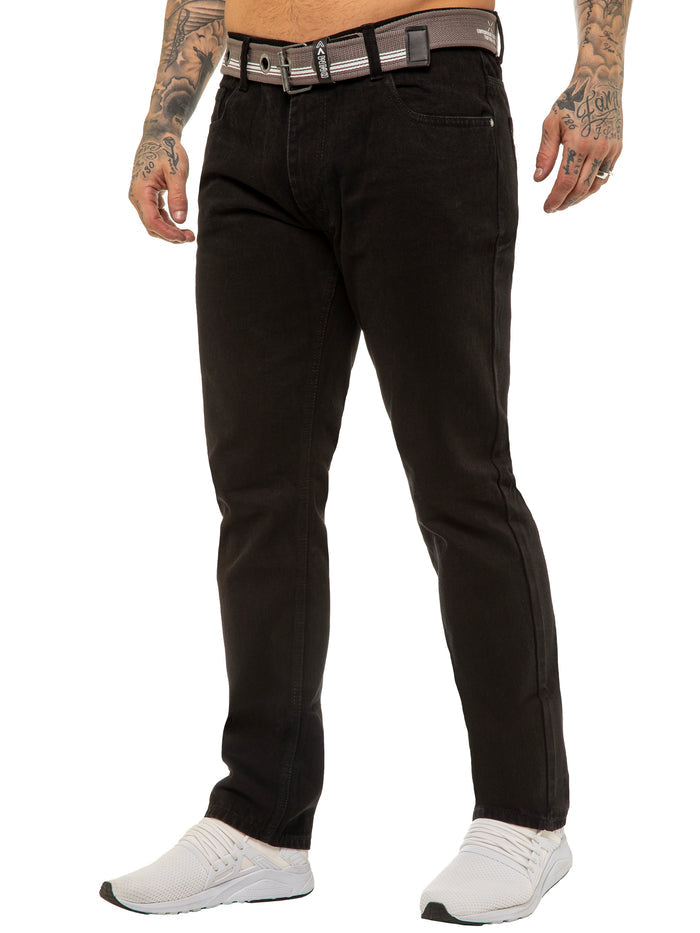 EZ399 MSW Copy of Mens Designer Blue Regular Tapered Fit Denim Jeans | Enzo Designer Menswear ENZO RAWDENIM