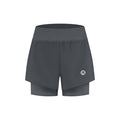 Rogelli Essential 2-in-1 korte hardloopbroek dames grijs voorkant.